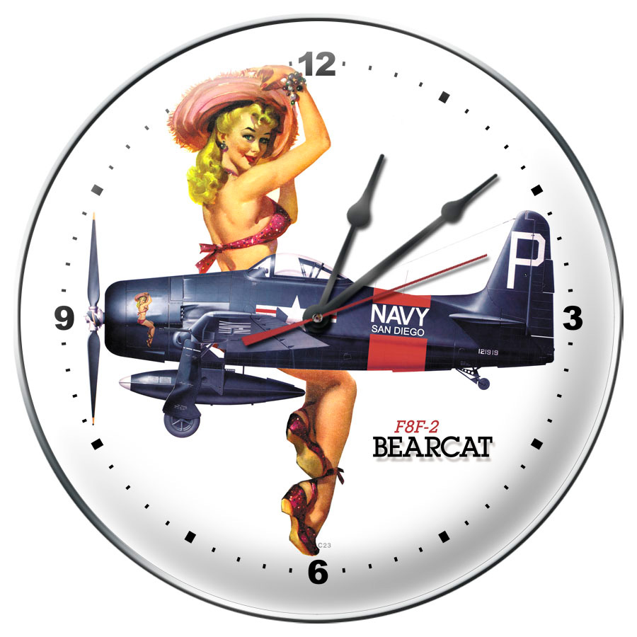 Warbird Wall Clock F8f-2 Bearcat.