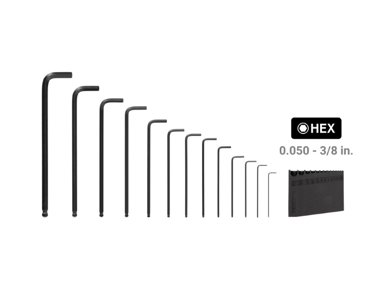 Tekton Ball End Hex L-Key Set with Holder, 13-Piece (0.050-3