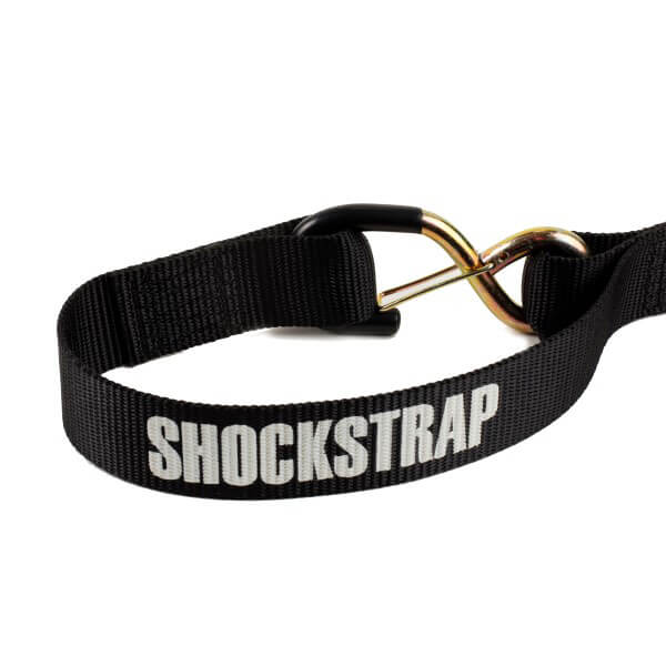 SHOCKSTRAP 7RSBB Rachet Tie-Down with Built-in Bungee Shock-Absorber,1.5 x 7 Black Polyester Safety Strap