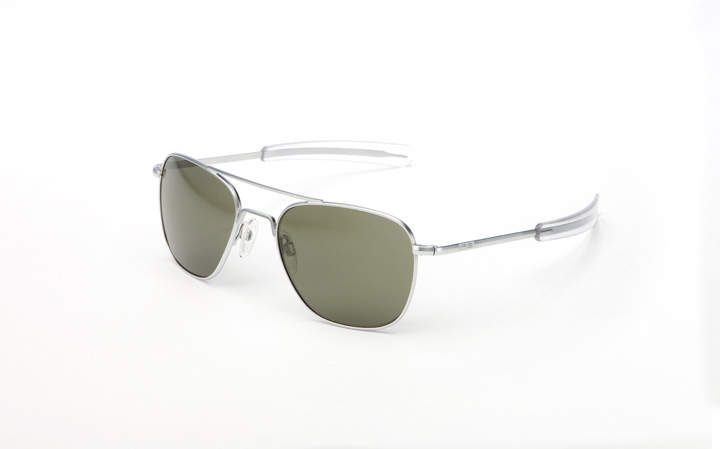 Randolph Aviator Sunglasses Matte Chrome/ Grey/ Bayonet - 52Mm