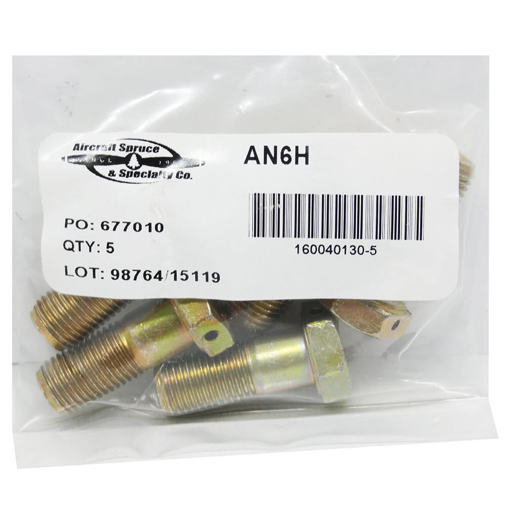 AN Bolt Drilled Head AN6H-7A (Pack Of 5) | Aircraft Spruce